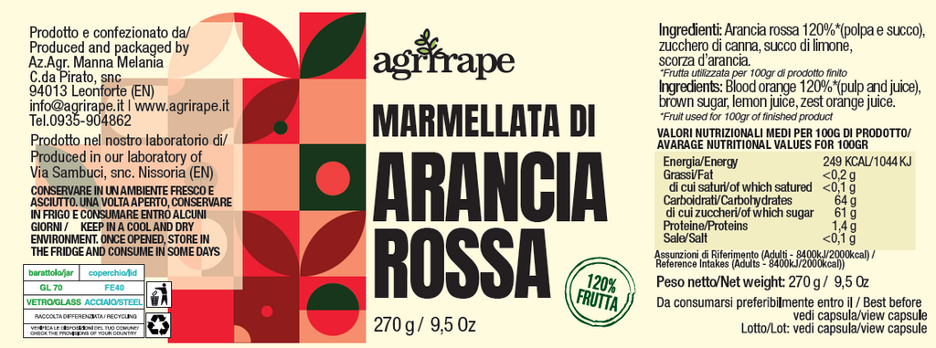 MARMELLATA DI ARANCIA ROSSA