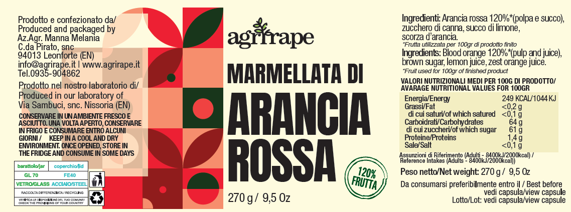 MARMELLATA DI ARANCIA ROSSA