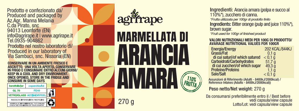 MARMELLATA DI ARANCIA AMARA