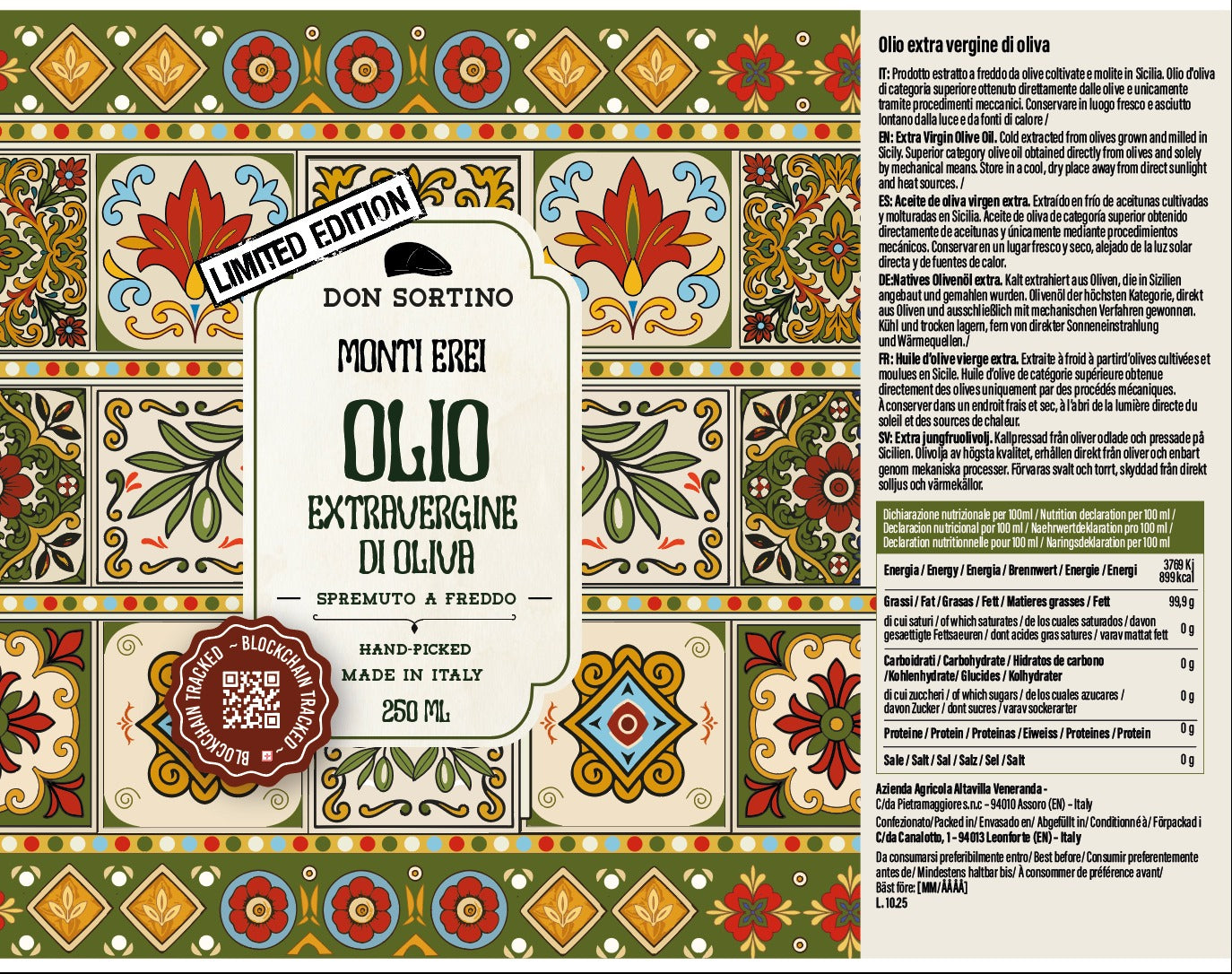 Don Sortino - Extra Virgin Olive Oil - Monti Erei - 5 Liter