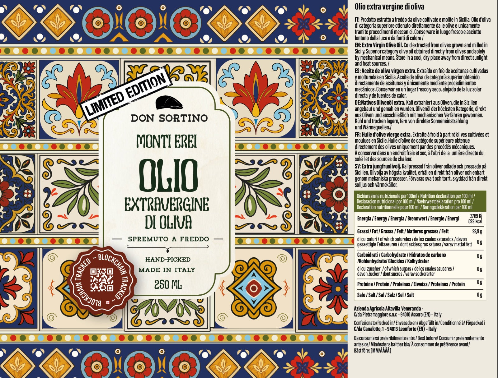 Don Sortino - BlockChain - Extra Vergin olive oil